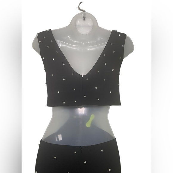 Mac Duggal 68353 New Black Rhinestone Embellished Open Back Jersey Gown 16W - Picture 6 of 6